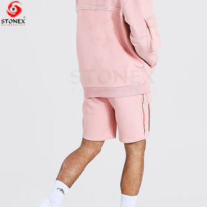 ชุดเสื้อยืดแขนสั้น2ชิ้นสำหรับผู้ชายชุดกางเกงขาสั้นผ้าฝ้าย100% 2ชิ้นสำหรับผู้ชายปรับแต่งโลโก้ - Product Image 4