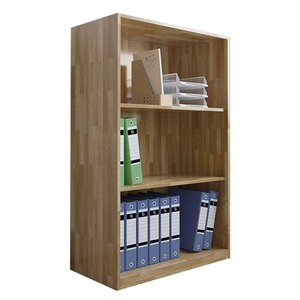 Modern 120cm High 3-Tier Rubberwood <b>File</b> Shelf for Office Organizer & Desktop <b>Storage</b> - Product Image 1