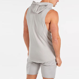 Conjunto de ropa deportiva unisex con logotipo personalizado para adultos, Jersey informal sin mangas, Sudadera con capucha, pantalones cortos, chándales con etiqueta privada, logotipo de Jogger - Product Image 2