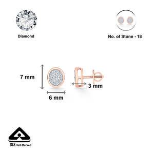 18k <b>Gold</b> Plated Zircon <b>Stud</b> <b>Earrings</b> for Women <b>Rose</b> <b>Gold</b> Vintage Glow Style Engagement Wedding Anniversary Gift - Product Image 6