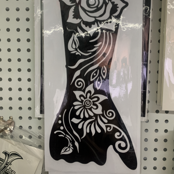 Пользовательские Временные татуировки хной трафарет рука татуировки с цветком Водонепроницаемый Виниловый ПВХ татуировки Трафарет наклейка