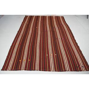 Alfombra Turca de 5.8x8.5 pies, Alfombra Grande Vintage, Alfombra Sólida Marrón Rojiza - Product Image 3