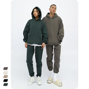 Sudadera de gimnasio para hombre, sudadera holgada de cuello redondo de peso pesado en blanco, Sudadera con capucha para hombre, sudaderas de tela de rizo con capucha de punto - Product Image 1