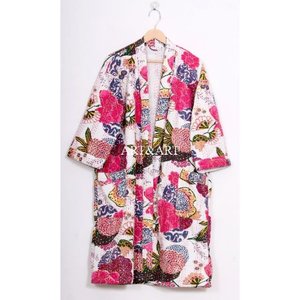 ชุดกิโมโนคันธาอินเดียทำมือสุดฮิต ผ้าฝ้าย 100% ลายดอกไม้ ดีไซน์สำหรับฤดูร้อน ระบายอากาศได้ดี คุณภาพสูง ขายส่ง - Product Image 1