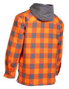 OEM <b>Flannel</b> Shirt Hoodie <b>Mens</b> Long Sleeve Outdoor Casual Hooded Plaid Shirt <b>Jacket</b> Wholesale Factory Direct With Custom Logo - Product Image 4