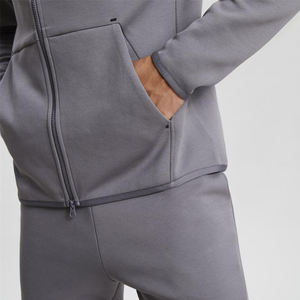 Conjunto de pantalones con capucha de poliéster polar de secado rápido para hombre OEM/ODM, chándal deportivo de invierno, transpirable, a prueba de viento, sólido, respetuoso con el medio ambiente - Product Image 3