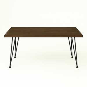 Mesa de comedor rectangular moderna de granja para 4-6 madera natural con detalles metálicos elegantes mesa de cocina para hoteles y villas - Product Image 5