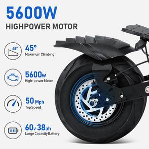 Scooter Eléctrico Plegable de 5600W, 60V, 38AH, 50 MPH, para Adultos, con Doble Motor, Neumáticos de Carretera de 12 Pulgadas - Product Image 2