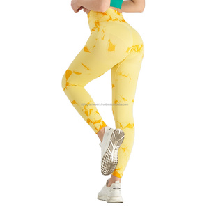 Stylegram Wears Seamless Tie Dye Custom Yoga Leggings Women High Waist Push Gym Flexible <b>Tummy</b> <b>Control</b> Breathable - Product Image 2