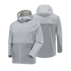 Veste à capuche unisexe en gros, coupe-vent, 100% polyester, polaire, imperméable, coupe-vent, hiver, logo avant - Product Image 6