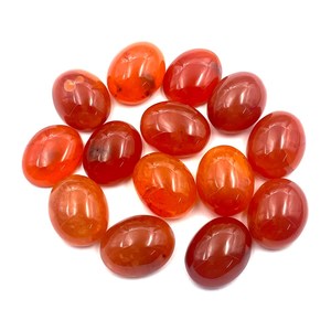 คาร์เนเลียนธรรมชาติรูปไข่อัญมณีหลวมจํานวนมากด้านเดียวแบน Cabochon สีส้มสําหรับทําเครื่องประดับ - Product Image 4