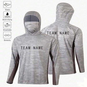 Camiseta de Protección Solar con Capucha de Manga Larga Unisex Personalizada, Impresión por Transferencia de Calor, Secado Rápido, Transpirable, UPF 50, para Pesca y Actividades al Aire Libre - Product Image 1