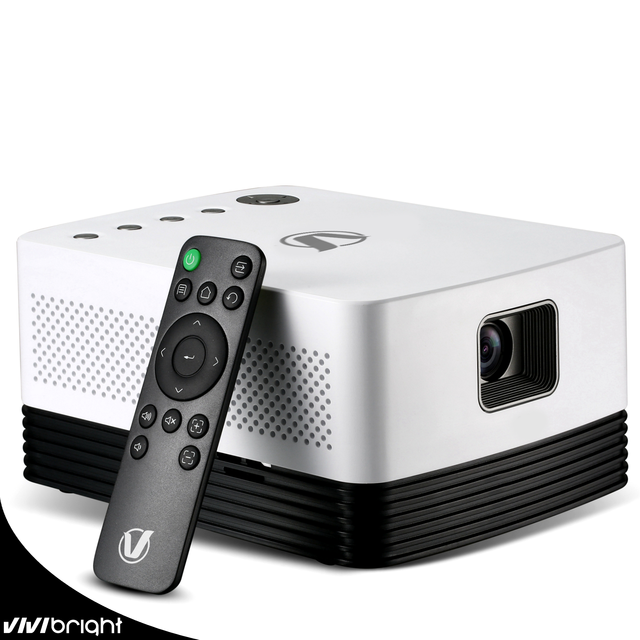 J20 VIVIBRIGHT 4K DLP Mobile Projector with Built-in Battery (3-4 Hours) Android 14 2000 Lumens-Portable for Business Education