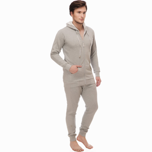 Conjunto de Sudadera con Capucha y Pantalones Deportivos para Hombre, Talla Grande, Color Caqui Sólido, 100% Algodón, Estampado Personalizado, Forro Polar Cómodo, Manga Larga - Product Image 2