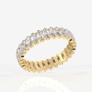 Anillo de Eternidad de Oro de 14K con Diamantes de Moissanita de Corte Ovalado, Anillos de Moissanita Elegantes y Lujosos, Categoría de Producto - Product Image 2