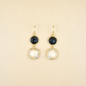 Natural <b>black</b> Quartz Natural Gemstone drop & <b>dangle</b> <b>Earrings</b> Handmade 925 Sterling Silver New Design Jewelry for Sale - Product Image 1