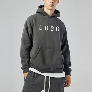 Sweat-shirt en coton surdimensionné lourd pour homme, imprimé, avec broderie usée et délavée au soleil, en gros - Product Image 3