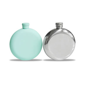 Premium Grade 304 Stainless Steel 5oz Round Portable High Quality Whisky Hip Flask Custom Logo Multicolor Leak-Proof - Product Image 1
