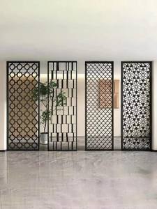 แผ่นกั้นผนังโลหะสำหรับตกแต่งสไตล์ร่วมสมัยสำหรับทางเข้าบ้านและแยกล็อบบี้สำเร็จรูป - Product Image 4