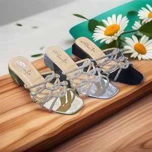 Sandalias de baile planas negras latinas Sandalias planas Zapatos de fiesta de boda de salón - Product Image 2