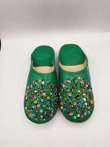 Moroccan <b>Men's</b> Genuine Leather Summer <b>Slippers</b> Rhinestones Sequins Soft <b>Sheepskin</b> Lightweight Comfort Indoor Fashionable Daily - Product Image 3