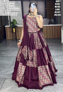 Lanzamiento de un nuevo diseñador de ropa de fiesta Lehenga Choli semicosido con tela Dupatta Set Pure Rayon Cotton - Product Image 6