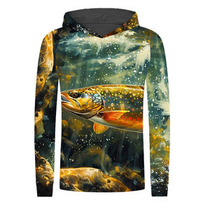 2025 hommes à manches longues maillot de pêche respirant été sweats à capuche séchage rapide respirant Polyester Spandex vêtements de pêche chemise à capuche - Product Image 2