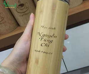 Tasse de voyage en bambou écologique personnalisée, flacon isolé de 500ml, café de voyage gravé au laser. Design unique, facile à utiliser. Sûr à utiliser cadeau significatif - Product Image 5