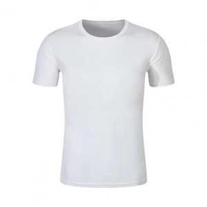 Camisetas de algodón 100 para hombre, camisetas de algodón de poliéster de alta calidad con logotipo bordado en blanco, camisetas antiarrugas personalizadas OEM - Product Image 6
