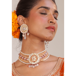 Conjuntos de joyería fina Peach Kundan Gargantilla Collar - Product Image 2