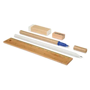 ECOSET Juego de Artículos de Escritura y Corrección Ecológicos, Bolsa de Yute de Algodón con Accesorios, Producto Ecológico - Product Image 3