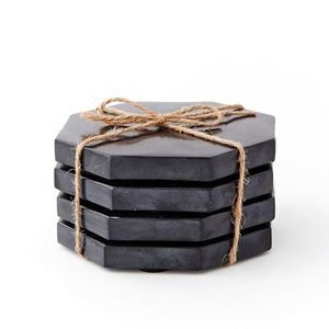 Sous-verres de table à manger ronds en marbre écologique les plus vendus ensemble de 4 sous-verres de décoration pour la maison - Product Image 3