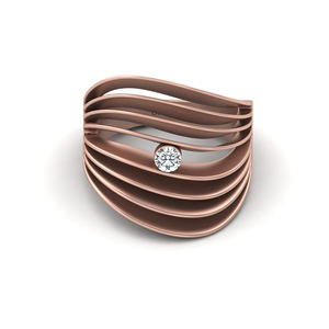 Elegante anillo de oro personalizado Nuevo diseño de oro sólido Joyería fina con diamantes blancos reales Estilo romántico para regalos de aniversario - Product Image 3