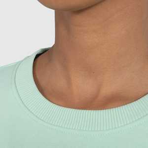 Sudadera recortada ligera para mujer, dobladillo elástico en relieve, cuello redondo de gran tamaño, logotipo personalizado, Top corto deportivo para gimnasio, ejercicio de invierno - Product Image 4