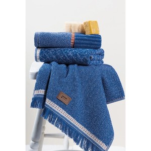 Jacquard Cotton <b>Box</b> 3-Piece Denim Blue Bath <b>Towel</b> Set 50x90-8680108067345 - Product Image 2