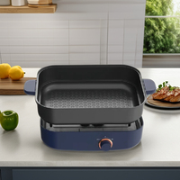 Vente chaude 5L/6L Hot Pot Ménage Poêle Électrique Contrôle De Température Réglable Couvercle En Verre Multifonctionnel US Plug Hôtels RVs