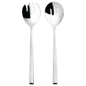 Couverts à salade modernes Cuillère en acier Fourchette Poignée durable Serveur à salade Ensemble de couverts Ensembles de vaisselle Couverts en acier miroir - Product Image 3