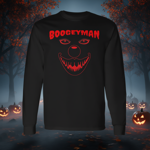 Camiseta de manga larga de Halloween con diseño de payaso espeluznante de Boogeyman, color negro, talla para adulto - Product Image 3