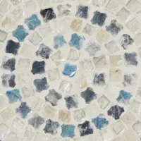 Plaque d'art murale en mosaïque de nacre de haute qualité avec des accents bleus décoration murale vadrouille décoration murale de maison côtière de luxe