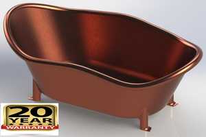 อ่างอาบน้ำทองแดงสไตล์โบราณคุณภาพสูงสำหรับใช้ในห้องน้ำโรงแรม มีจำหน่ายในราคาที่ดีที่สุดจากอินเดีย - Product Image 6