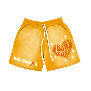 Vente en gros d'usine Short de survêtement en coton pour hommes avec logo personnalisé Broderie dégradée au soleil Bord coupé délavé à l'acide Motif solide - Product Image 3