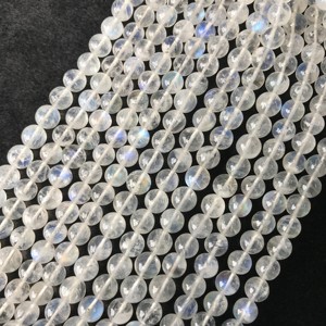 100% Natural IGI Certified Rainbow <b>Moonstone</b> Smooth Rondelle Balls 6mm-10mm AA Grade Blue Fire Multi Fire Vivaaz Gems Jaipur - Product Image 4