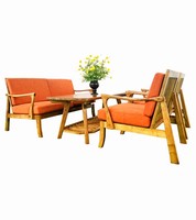 Ensemble table et chaise de café en bois de frêne orange de haute qualité Matelas ignifuge Design traditionnel pour hôtel ou appartement