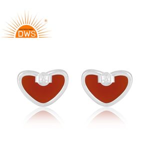 Dernière vente 925 argent Sterling naturel rouge Onyx pierre précieuse boucle d'oreille bijoux personnalisés pour les femmes cadeau pour elle - Product Image 2