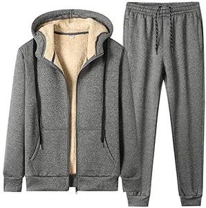 Conjunto Deportivo Informal de Dos Piezas para Hombre, de Felpa Técnica con Logotipo Personalizado, Transpirable, de Invierno, Talla Grande, Reversible, Grueso, Color Blanco - Product Image 1