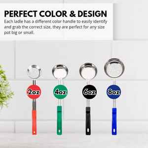 Cuillères de service de contrôle des portions de qualité supérieure de 6oz Louche de portion perforée en acier inoxydable de 6oz pour la cuisson Proportion de régime - Product Image 3