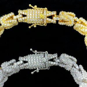 Diamante de corte redondo cultivado en laboratorio de oro 14K de moda elegante para hombres en pulsera de hip hop de diseño Popular - Product Image 2