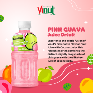 Jus de Goyave avec Nata de Coco Sans Sucre Faible en Matières Grasses VINUT Fabricant de Boissons en Gros du Vietnam - Product Image 2