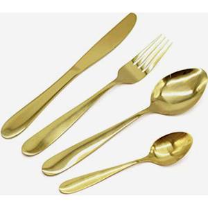 Cubiertos de acero inoxidable chapados en oro personalizados, cuchillo, cuchara, tenedor, fabricante para vajilla, con cuatro piezas - Product Image 6