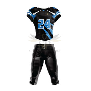 Ensemble de vêtements de sport sur mesure pour hommes, manches courtes, séchage rapide, 100% polyester, style uniforme de football américain, couleur unie, respirant - Product Image 1